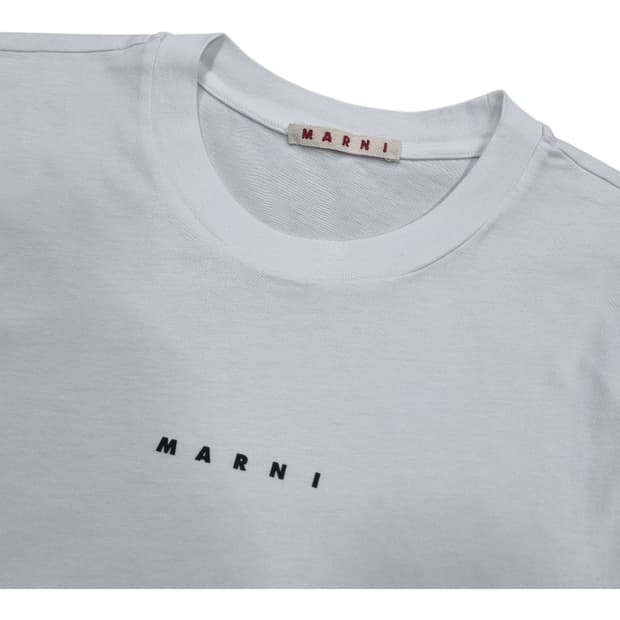 23SS MARNI 마르니 스몰 로고 릴리 화이트 티셔츠