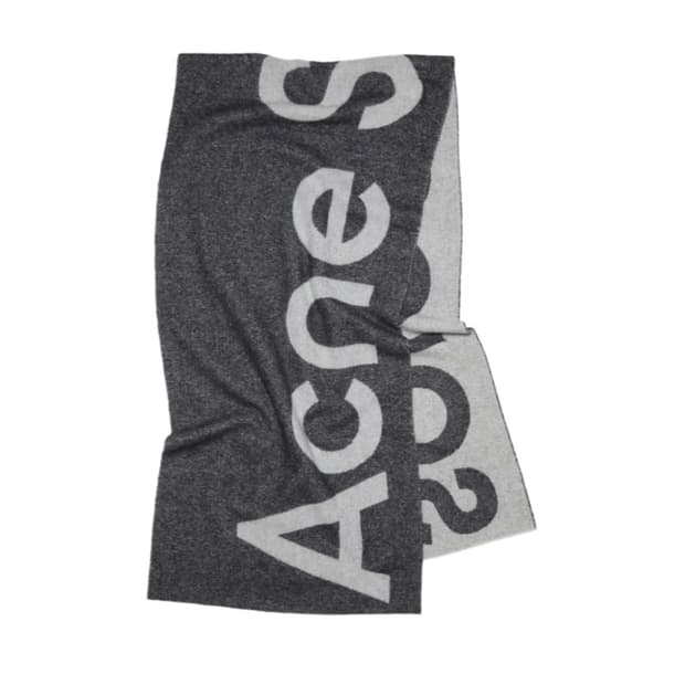 아크네스튜디오 로고 자카드 목도리 블랙