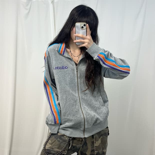 Adidas grey Japan edition velvet jersey