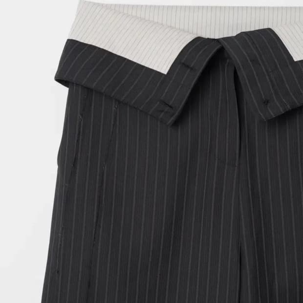 밀로우먼 폴딩 와이드 트라우저 (블랙)