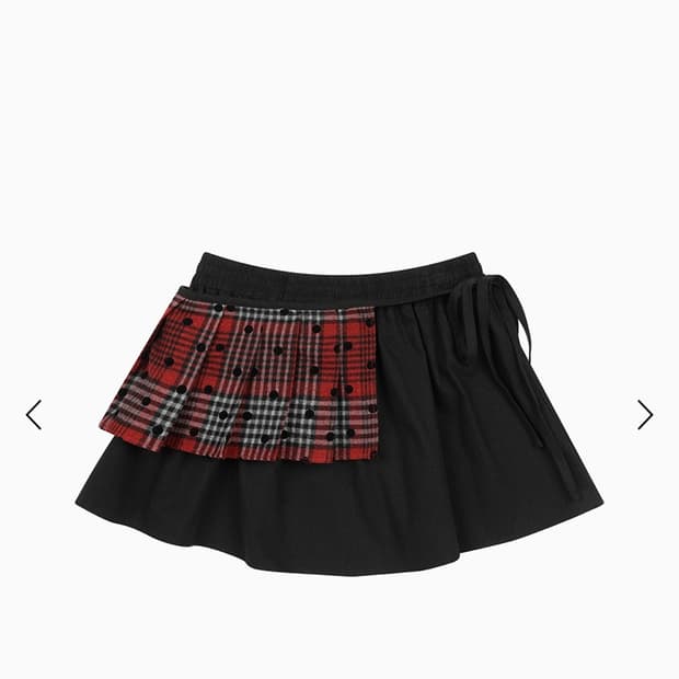 오헤시오 투웨이 스커트TWOWAY MINI SKIRT, RED BLACK