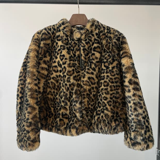 (L) Zara trf 자라 레오파드 호피 페이크 퍼 자켓