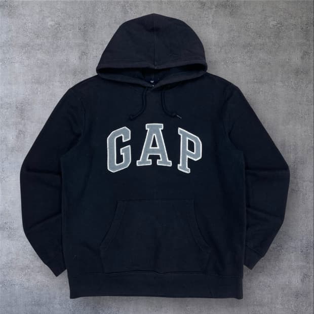 GAP 네이비 컬러 스펠아웃 빅로고 후드티