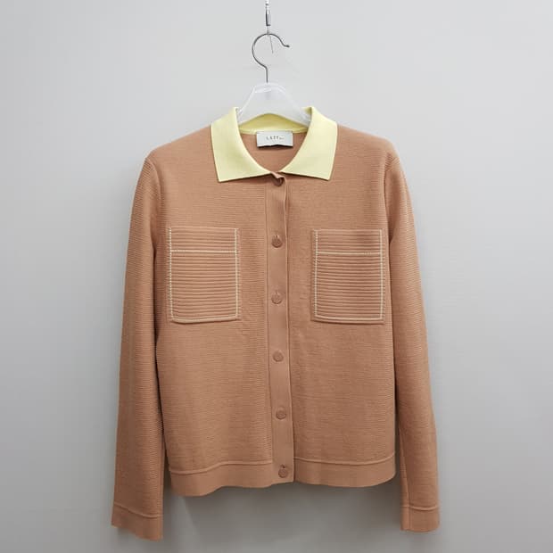 한섬 래트바이티 2021 카라넥 니트 가디건 90사이즈