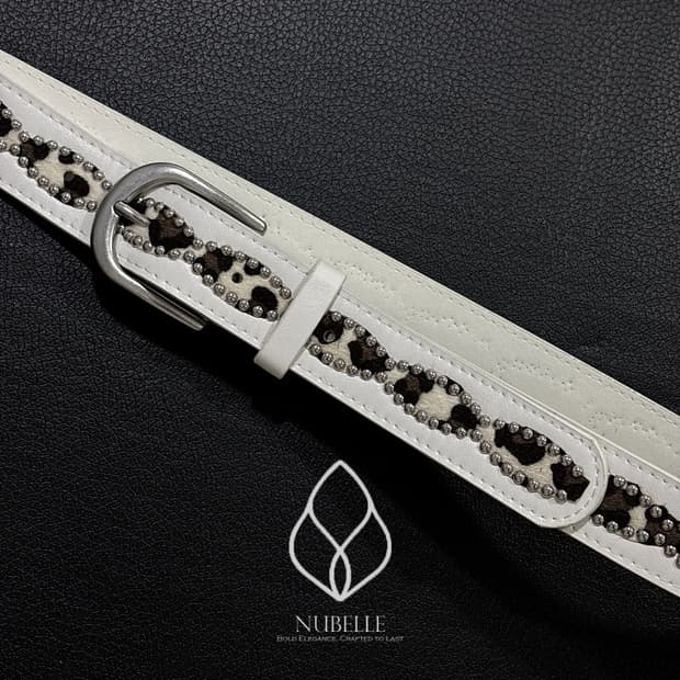 🌗 Leopard stud belt / 호피 스터드 웨스턴 벨트