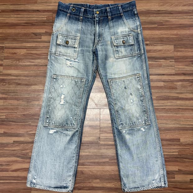 하이락 high rock 코지마 빈티지 더블니 카펜터 워크 데님 팬츠