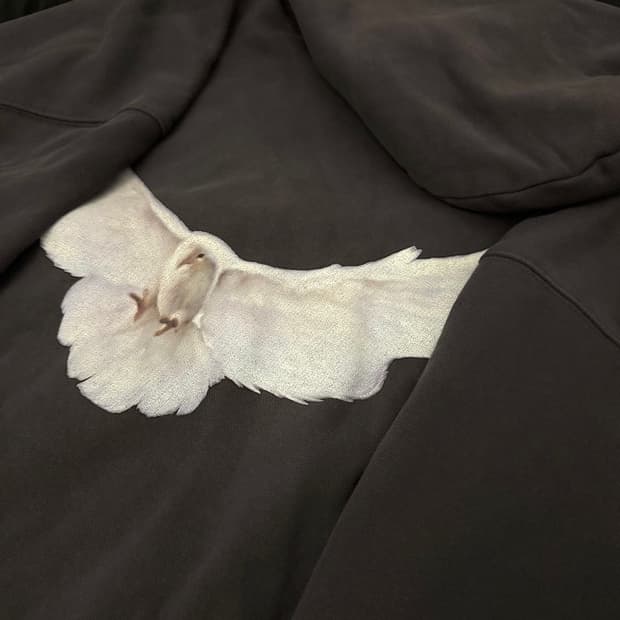 이지 갭 바이 발렌시아가 도브 후드 다크 그레이