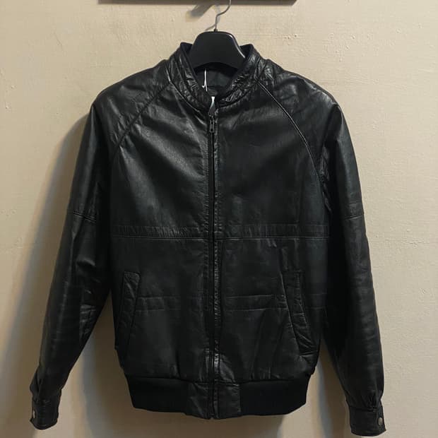 유즈드 레더 퀼팅 집업 자켓