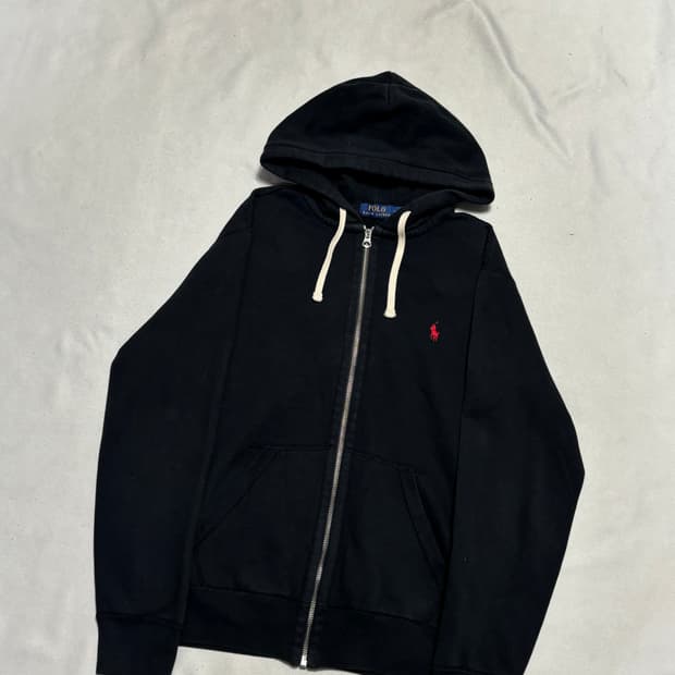 M 폴로랄프로렌 레드 포니 블랙 후드 집업