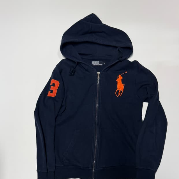 여성 폴로 랄프로렌 빅포니 후드집업 s 네이비