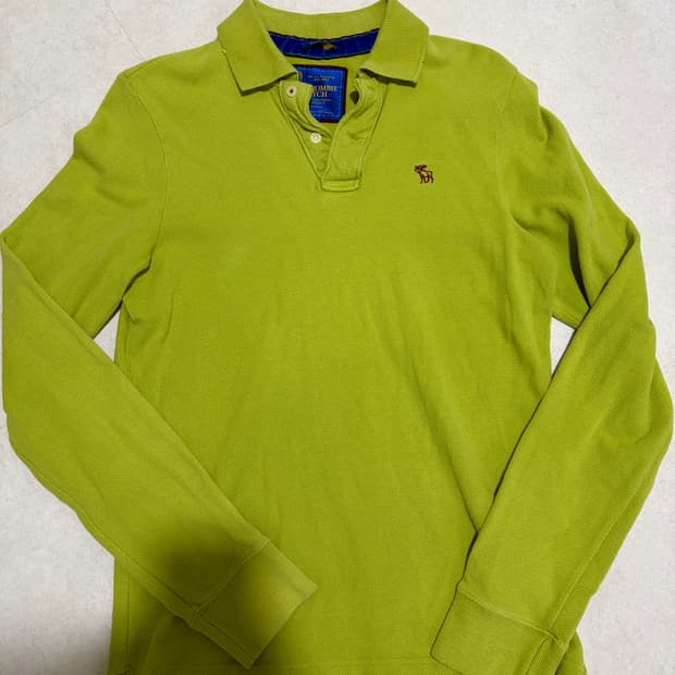 아베크롬비 와플 올리브그린 머슬핏 롱슬리브 95-100