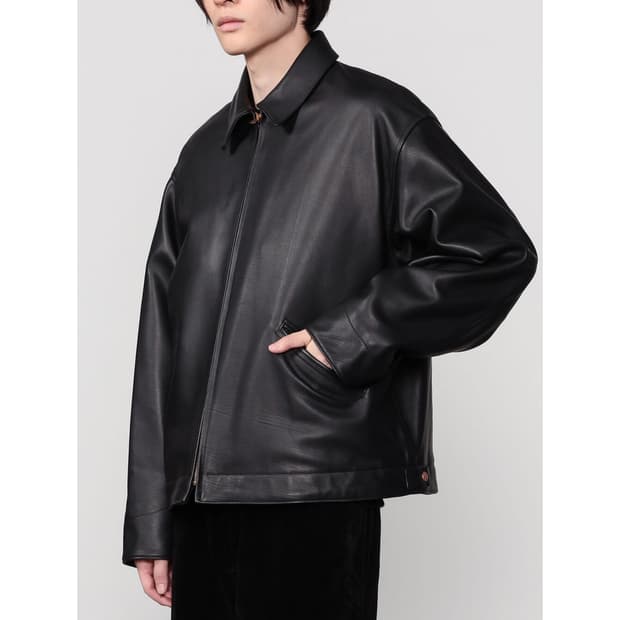 25aw CALF SKIN SHORT LEATHER JACKET