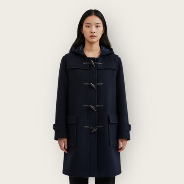 55/ 버버리 떡볶이 후디 울 코트 자켓