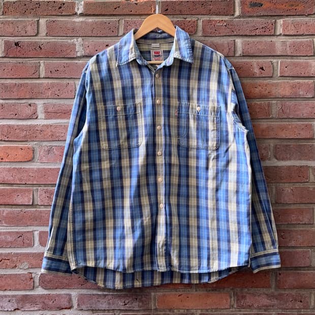 90s 리바이스 Levi’s 체크 워크 셔츠 (홍콩 생산)