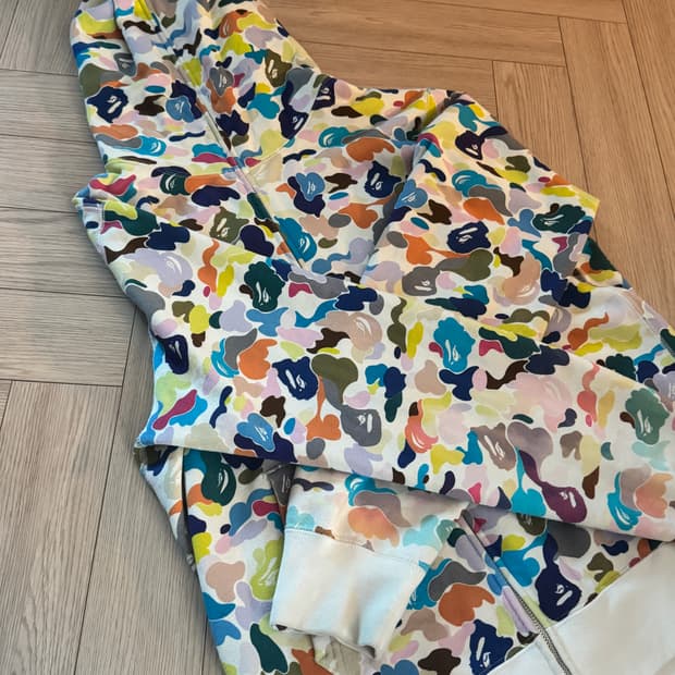 베이프 멀티컬러 후드 집업