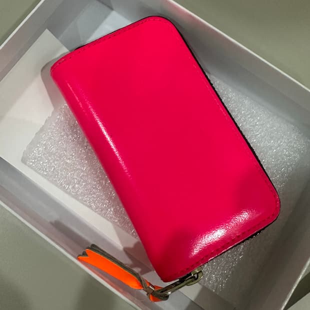 꼼데가르송 카드지갑 핑크 