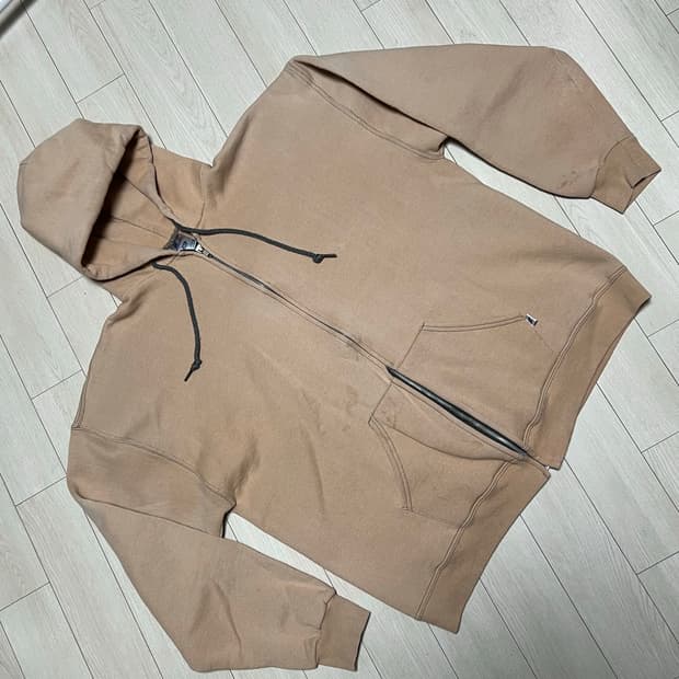 90s러셀후드짚업 스킨샌드베이지 XL사이즈