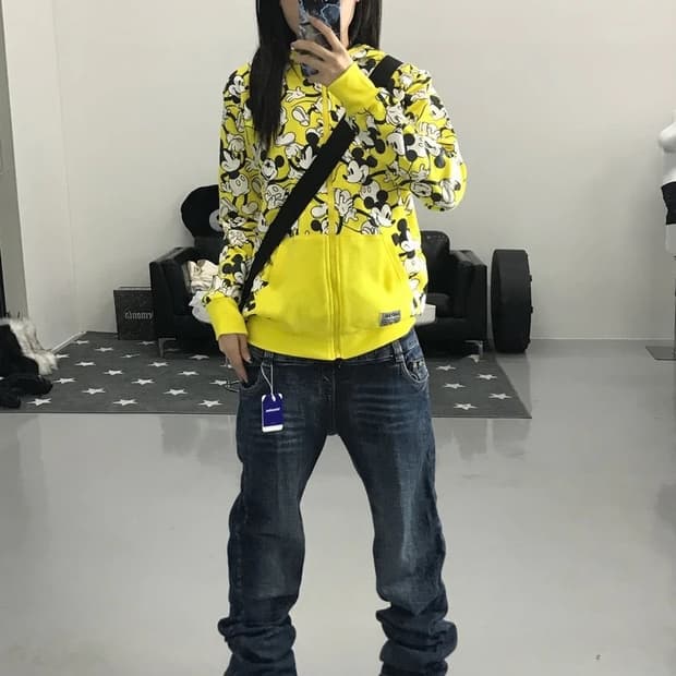 베이비돌 미키마우스 블루 후드집업