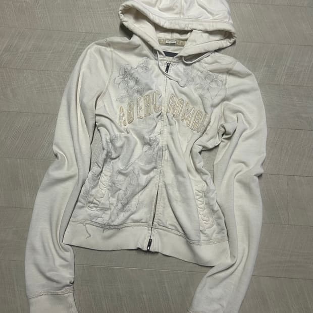 아베크롬비 화이트 플라워 투웨이 후드집업