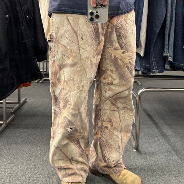36)00’s 칼하트 빈티지 리얼트리 패턴 덩가리 워크 팬츠