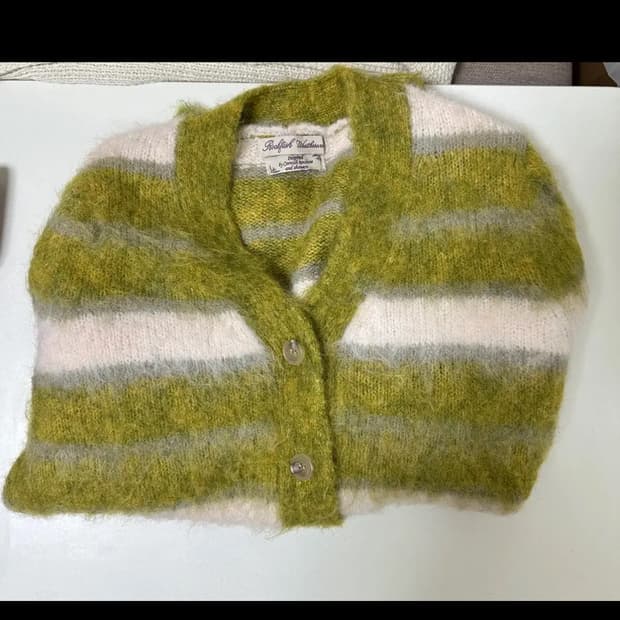 락피쉬웨더웨어 스트라이프 올리브 가디건