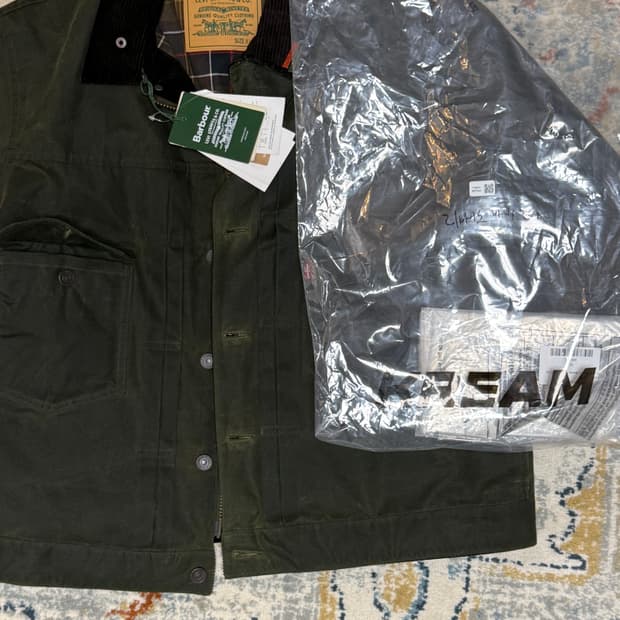 리바이스x바버 왁스드 데님 자켓xl