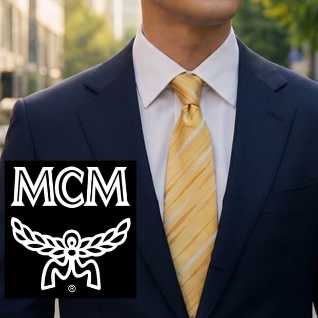 엠씨엠 실크 옐로우 스트라이프 넥타이 9.1cm A등급 A19709
