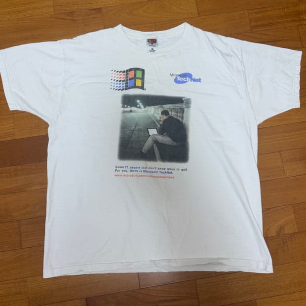 빈티지 90s 마이크로소프트 티셔츠