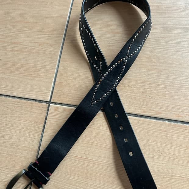 90s western leather 벨트