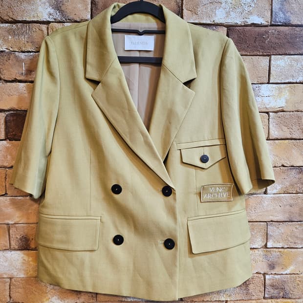 발렌시아 반팔 더블 브레스트 자켓