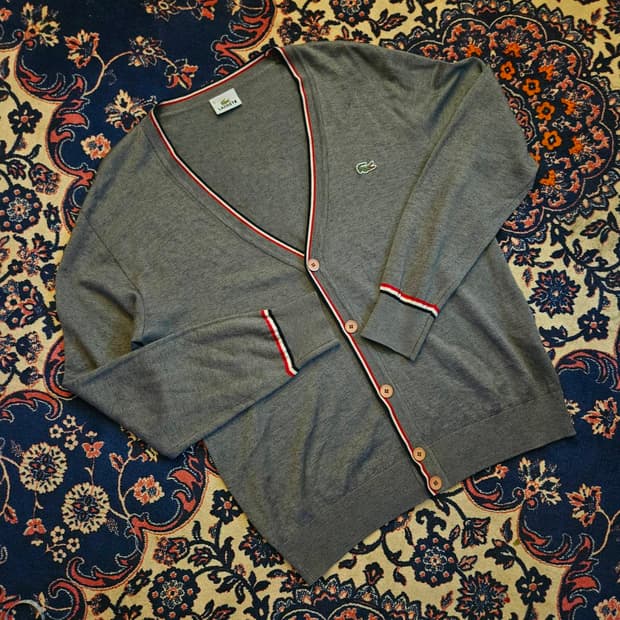 라코스테(Lacoste) 사이드라인 배색 가디건 5size