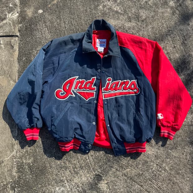 [L~XL] 90s Starter 스타터 클리브랜드 인디안스 야구점퍼