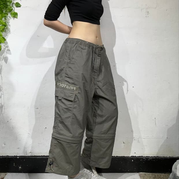 일본 빈티지 카키 절개 포인트 버뮤다 팬츠 반바지 카고 바지 XL