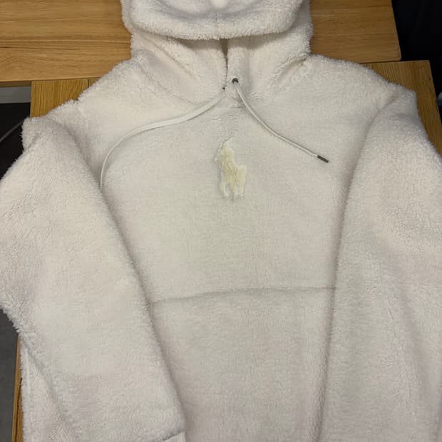 [L]폴로 랄프로렌 흰색 뽀글이 양털 후드티