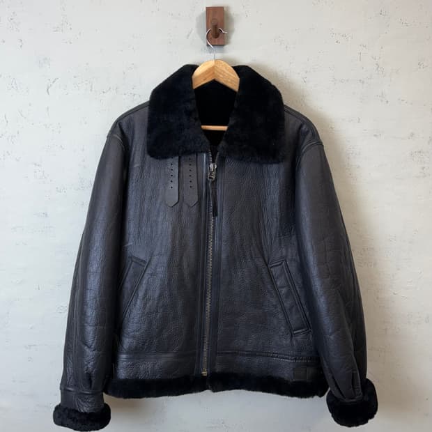 미공군 B-3 오리지날 양가죽 양털 무스탕 블랙