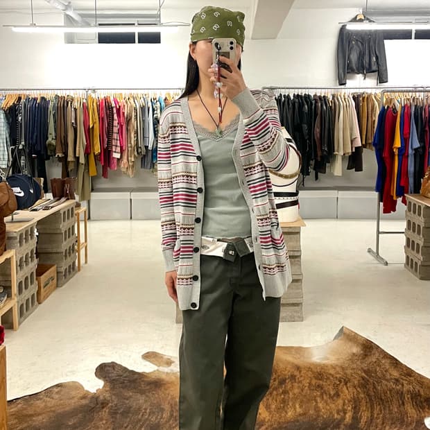 EDDIE BAUER fair isle cardigan 페어아일 가디건