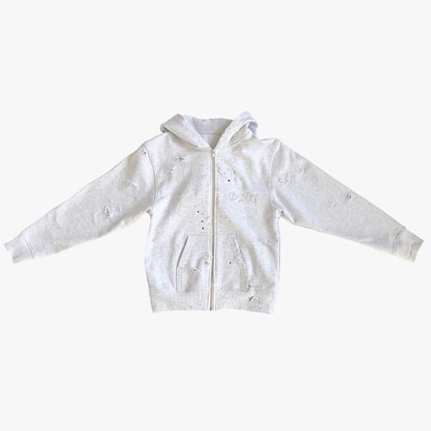 더디 Dirddy 큐빅 후드집업 destroyed cubic hoodie