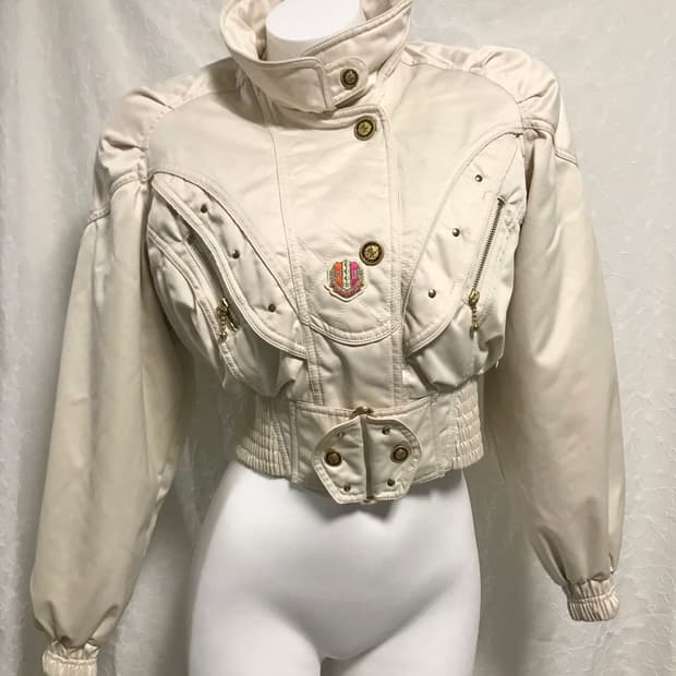 빈티지 00s y2k 글로시 핀턱 크롭 블루종 봄버 자켓