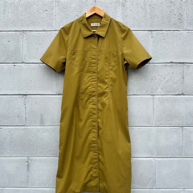 스트라이프 포켓 셔츠 원피스