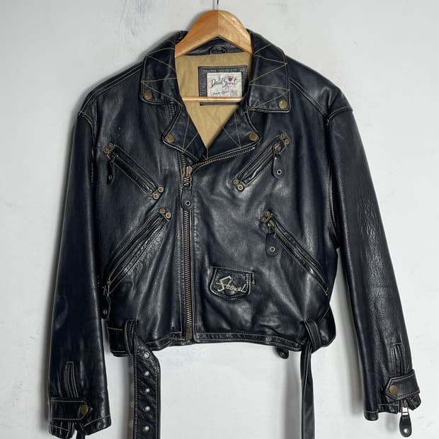 Diesel Sport 가죽 라이더 자켓 90s