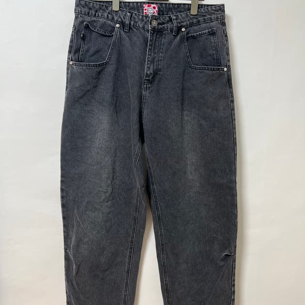 스타팀 워싱 배기 데님