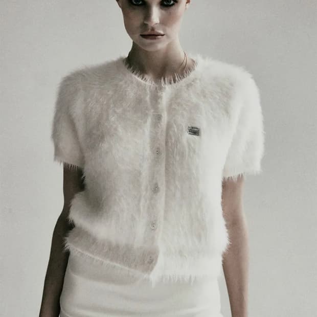 배드블러드 모헤어 반팔 가디건 S