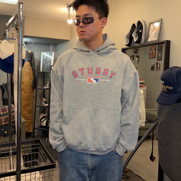 90’s Stussy durable timeless logo hood