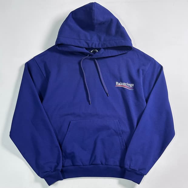 발렌시아가 웨이브 로고 후드티