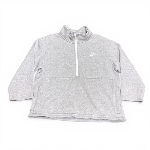 우먼S-M 나이키 멜란지그레이 하프집업 맨투맨