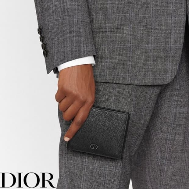 [정품] DIOR 디올 CD아이콘 그레인 송아지가죽 남성용 반지갑