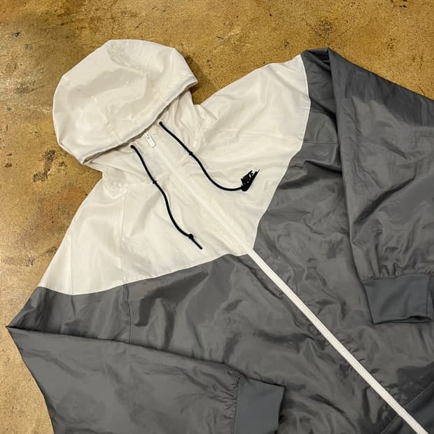 [정품/XXL] 나이키 바람막이 화이트 그레이 후드 자켓 b19