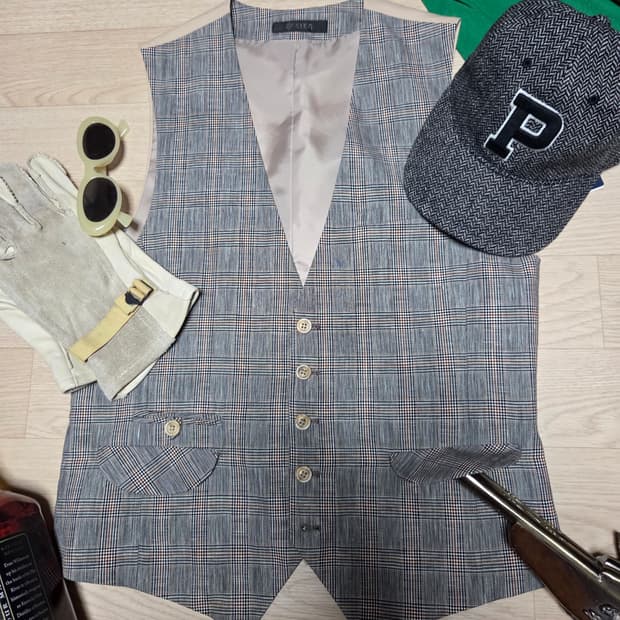 SIEG 체크 조끼 베스트 