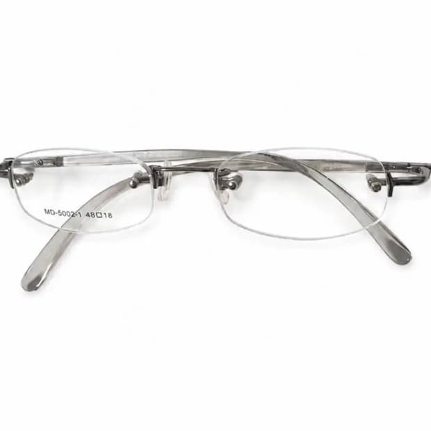 Scanner silver square rimless glasses