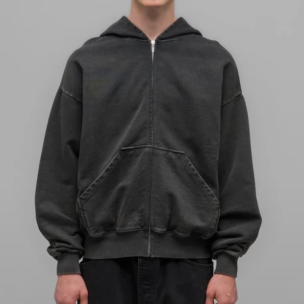 032c 러스터 집업 후디 페이디드 블랙 LUSTER ZIP-UP 